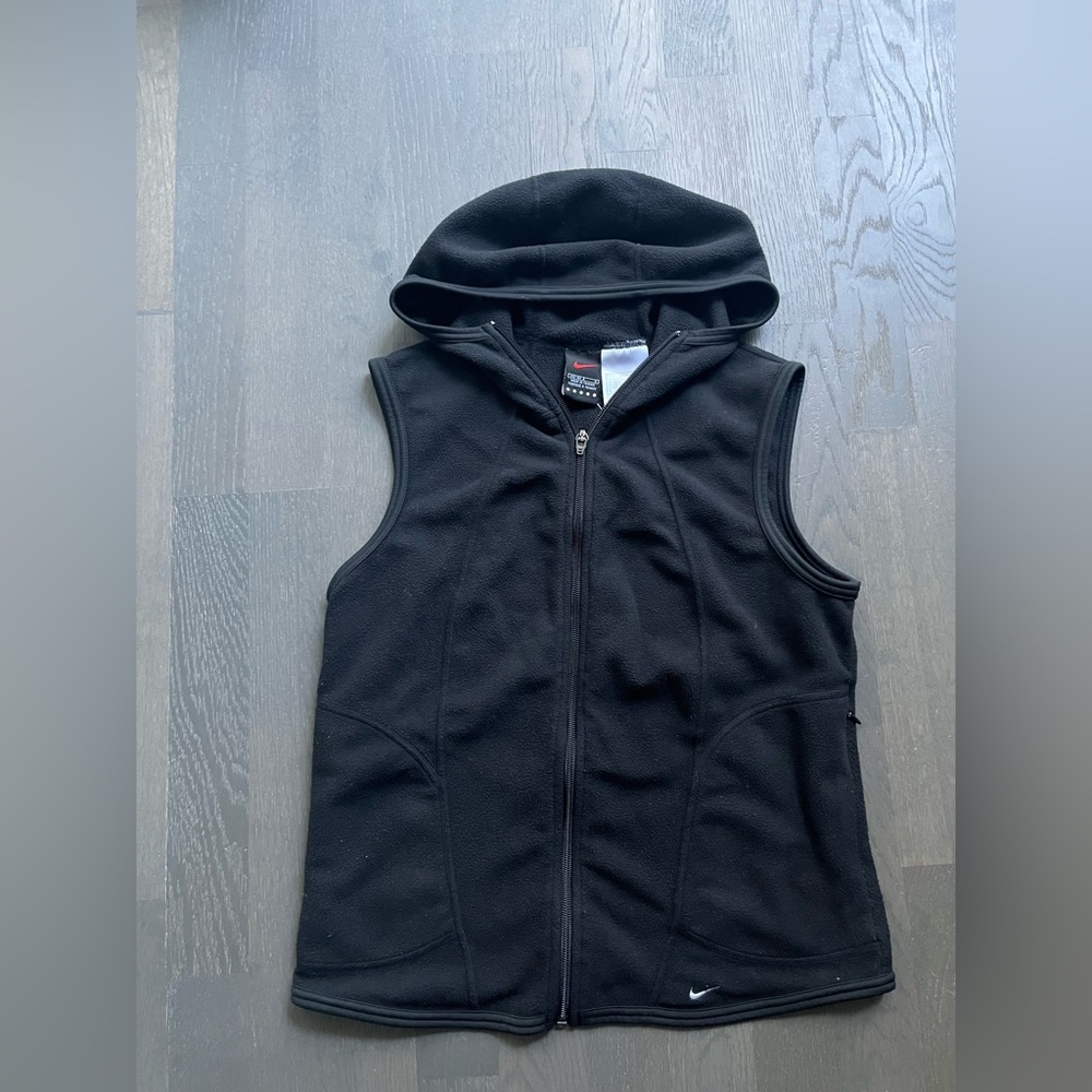 Nike vintage fleece hooded zip up vest